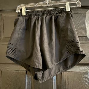 Black athletic shorts with cute design on side